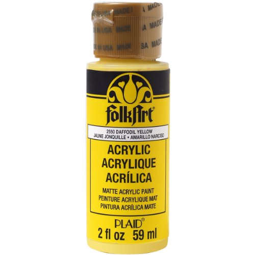 FolkArt Acrylic Paint in Assorted Colors (2 oz), 2550, Daffodil Yellow