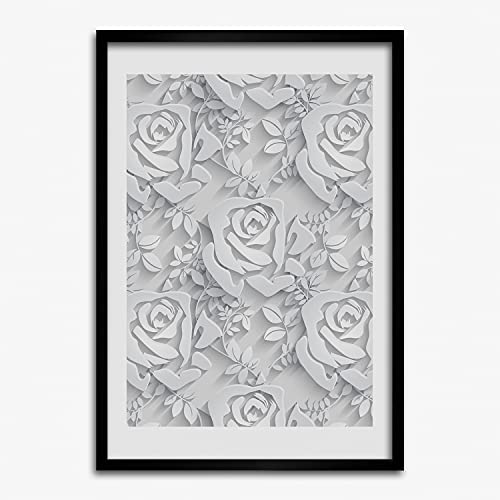 Cadre photo 50x70 cm Tulup roses sous affiche et peinture moderne en bois MDF