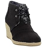 TOMS Women's Black Textures Lien Desert Wedges 10007575 (Size: 6.5)
