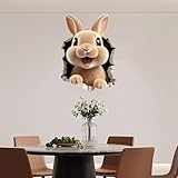 Un lapin sculpté semble regarder à travers la surface, offrant une profondeur qui améliore l'art mural pour le salon et se fond facilement dans une décoration murale coordonnée.