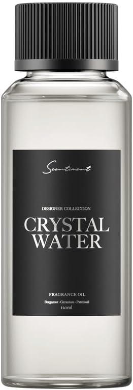 Scentiment Diffuser Oil - Crystal Water Designer Collection | Aromatherapy Home Fragrance | Luxurious Scent with Notes of Bergamot, Geranium, Patchouli (120 mL)