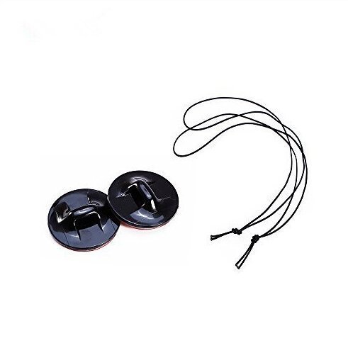 OMMI® - 2 Pièces Boucle de Sécurité pour GoPro Hero 1 2 3 3+ 4 SJCAM SJ4000 SJ5000 - Protector Longes Keeper Anti-Perdue Support Fixation d'Assurence - Noir