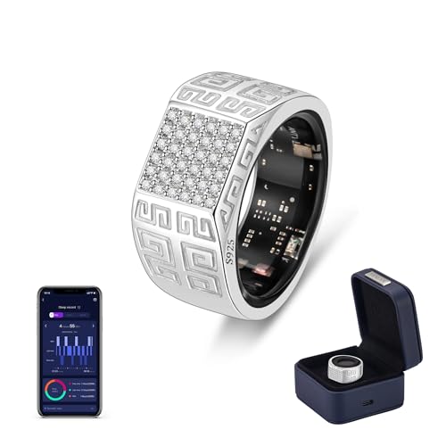 Image of Venlan S925 Great Wall Pattern Smart Ring for Men & Women, Vital Health Ring with Sleep Tracker, Fitness Tracking, Heart Rate & HRV Monitor, Waterproof Smart Health Ring(#7)