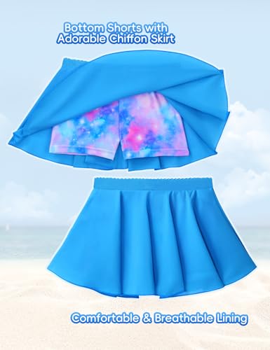 Image of Snowheart Girls Rash Guard Swimsuit Set Long Sleeve Bathing Suit Two Piece 3-12 Years