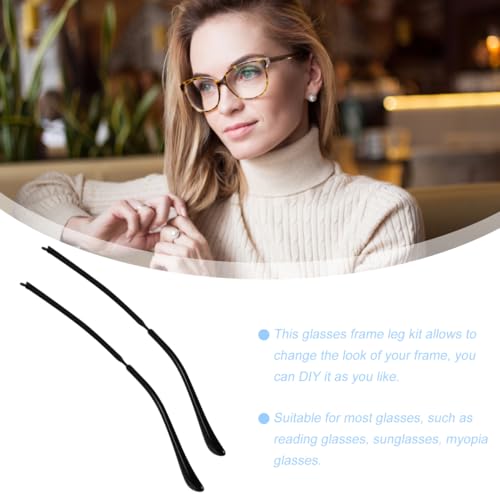 Image of UKCOCO Metal Eyeglass Temple Arms 2-Pack - Black Anti-Slip Silicone Tips, Lightweight Metal Replacement Arms for Universal Sunglasses & Reading Glasses, DIY Repair Kit for Indoor & Outdoor Use