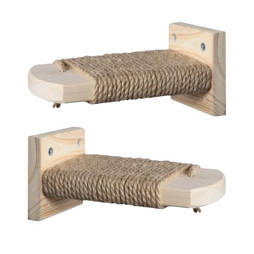 Materiale eccellente: realizzati con legno eccellente, questi gradini per l'arrampicata per gatti offrono una durata perfetta per un uso a lungo termine. La struttura robusta garantisce stabilità durante il gioco, mentre il materiale naturale si fonde perfettamente con l'arredamento della casa