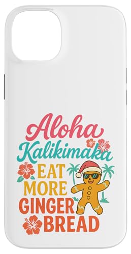 Mele Kalikimaka Eat More Gingerbread XMAS Christmas スマホケース iPhone 14 Plus 用