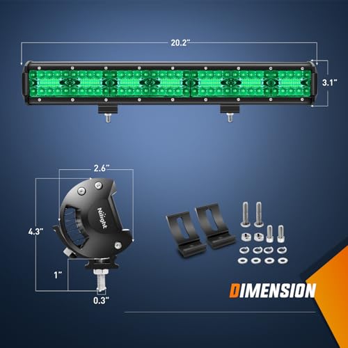 Image of Nilight 20 Inch LED Light Bar 420 W Green