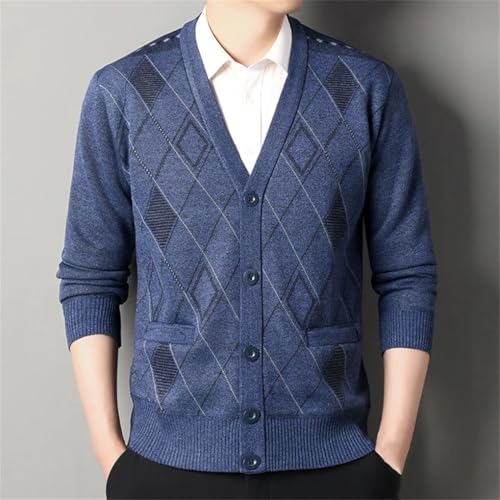 Men's Cardigan Sweaters Long Sleeve V-Neck Casual Button Knit Sweater Cardigans3