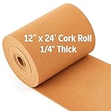 Pangda Multi-Purpose Cork Board Roll 12in x 24ft, 1/4' Thick Cork Roll for Bulletin Boards Decorative Photo...