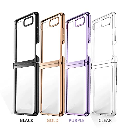 Miimall Compatible With Samsung Galaxy Z Flip Crystal Case, Slim Thin Hard Pc Bumper Galaxy Z Flip 5G 2020 Case,Shockproof Anti-Scratch Polycarbonate Cover Case For Galaxy Z Flip(Black) #TOP6