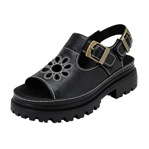 Sandales à plateforme creuse femme : chaussures d'été confortables grande taille