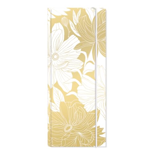 Image of Punch Studio Golden Botanicals, Dahlias Hardcover Notefolio With Bungee, 40 Pages With Sticky Notepads (50453)