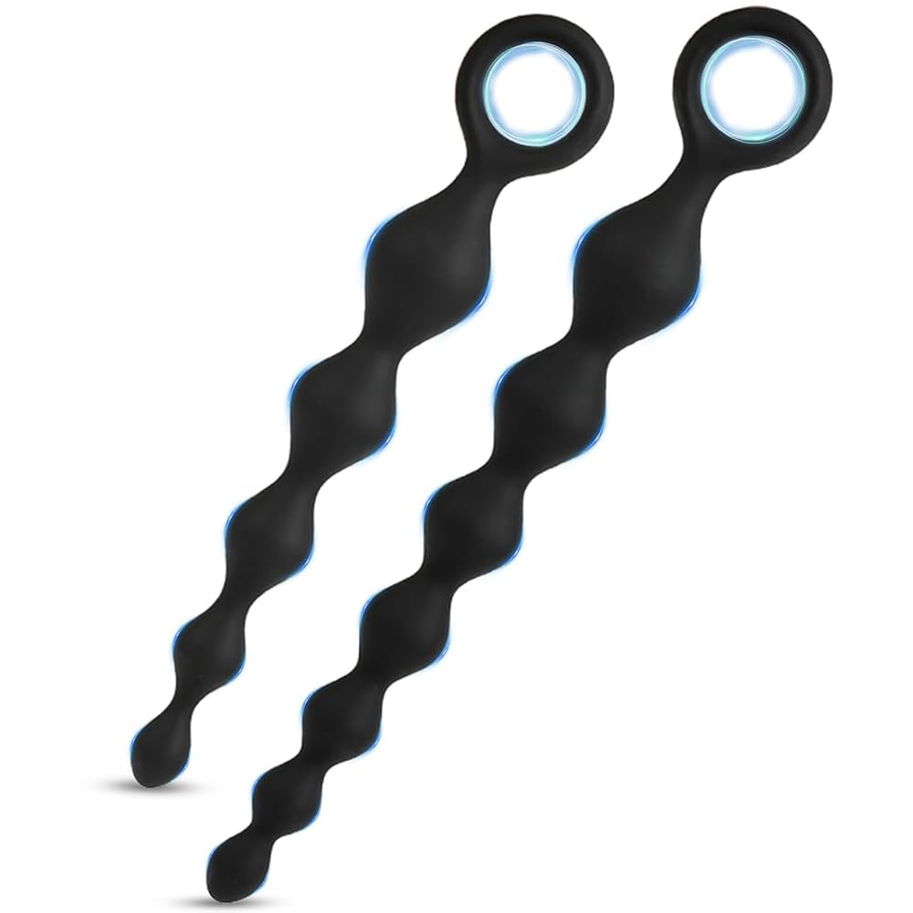 BDSMLOVE 2pcs Palline anali in Silicone Kit, Plug Anale Sex toys Plug Analesex Dildo Anal Plug, Butt Plug Sex Toys per uomini donne coppie principianti professionali