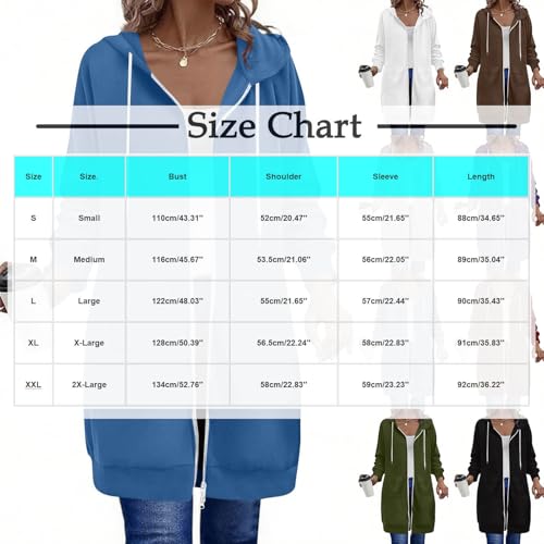 Hoodies for Women Full Zip Up Tunic Sweatshirts Long Sleeve Oversized Fleece Casual Fall Jacket Coat with Pockets3