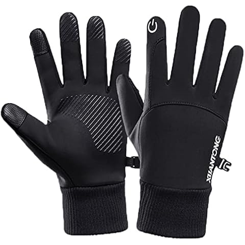 yoofun Winter Gloves Men, Thermal Gloves Touchscreen Anti-slip Palm Windproof Waterproof Warm Gloves Cycling Driving Climbing Hiking Skiing (Black, XL) Cover