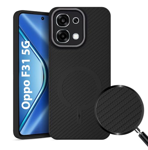 Image of LIRAMARK Rugged Carbon Fibre TPU Armor Silicone Back Cover Case for Oppo F31 5G