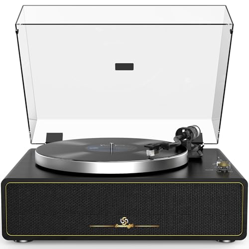 Image of Seasonlife All-in-One Record Player with 4 Speakers & Bluetooth, Black