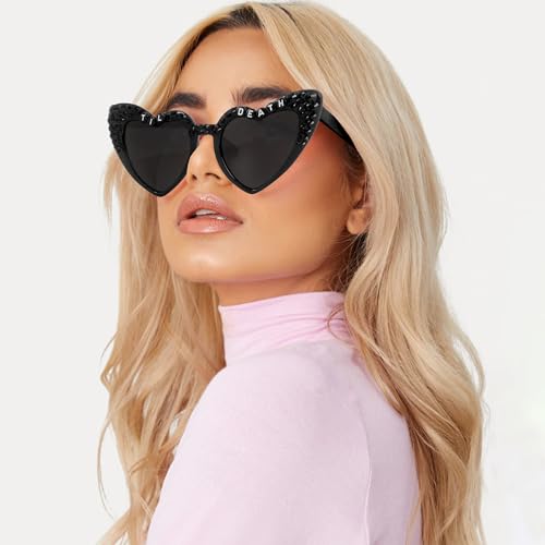 JUSTOTRY Bachelorette Party Sunglasses - Stylish Shiny Diamond Pearl Sunglasses for Women - Gift Supplies Accessories & Favors2