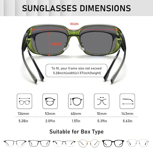 Image of HAOLOTA Polarized Sunglasses Over Glasses Women Wrap-Around Glasses Small Shapes Driving Fishing UV400 Protection