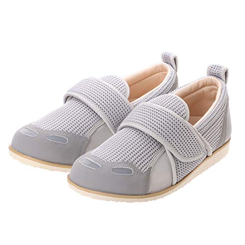 リフレクト S ライトグレー 婦人 介護靴 リハビリ 転倒防止 むくみ