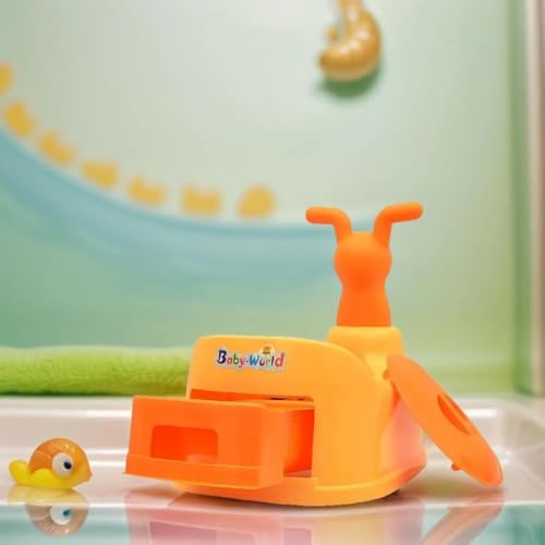 Image of Nabhya Potty Toilet Trainer Seat /Chair with Lid and High Back Support for Toddler Boys Girls (Age 7 Months to 3 Years) (Orange)