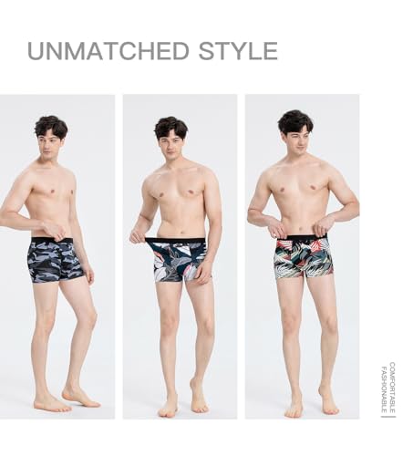 Xaanelr Men's Underwear Boxer Briefs Bamboo Viscose Trunks Soft Comfortable Multipack
