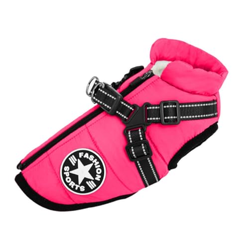 Ectkuee Manteau d'hiver Imperméable avec Harnais pour Chien Veste Costume Chaud Vêtements Chiot Animaux Gilet Réfléchissant Coupe-Vent pour Petit Moyen...