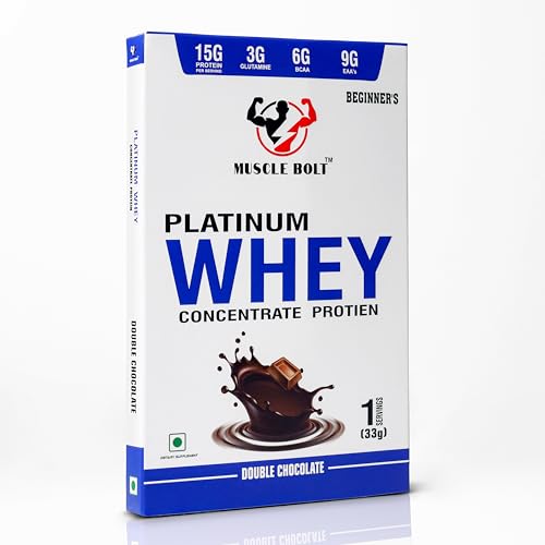 Image of 33 Gram Platinum Whey Concentrate Protein (1 Serving, Double Chocolate) - Beginner, Muscle Growth, Muscle Recovery, Easy Digestion, Increase Strength & Performance, 15g Protein per Serving