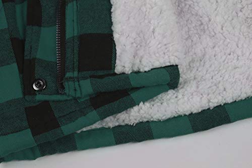 Imily Bela Womens Draped Open Front Lapel Sleeveless Plaid Vest Waterfall Cardigan Jackets with Pockets Green