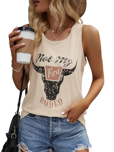 SODSHY Women's Sexy Sleeveless Top Cowboy Shirt Cute Country Concert Cowgirl Outfit Western Graphic Tank Top