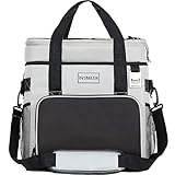 INSMEER Bolsa Térmica,Bolsa Cooler Dobrável Com Abridor De Bottel 100% À Prova De Vazamento, Cooler Isolada Para Acampamento Para Piquenique Na Praia, 40 Latas Grande, Cinza