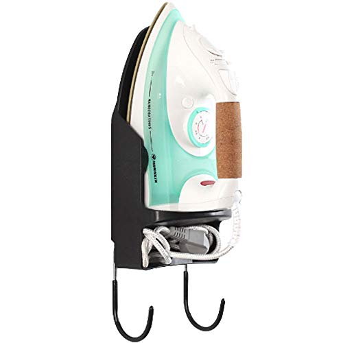 Cestlafit Soporte para Tabla de Planchar y Soporte de Hierro Resistente al Calor para Montaje en Pared con Ganchos de Acero, Organizador de Ganchos para Tabla de Planchar, 32 x 13 x 11 cm