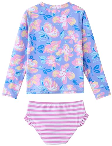 Image of UMELOK Toddler and Little Girls Rash Guard Sets with Bikini Bottoms Swimwear