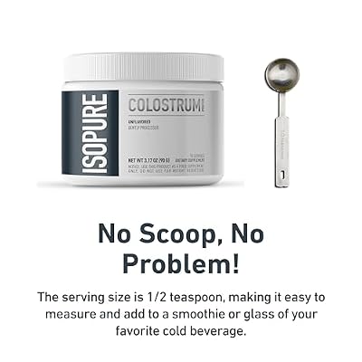 Isopure Bovine Colostrum Supplement Powder, Gently Processed, 90 Servings