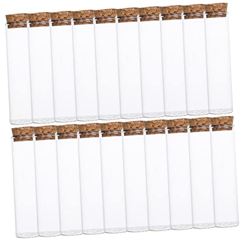 Mikikit 20piezas Botellas De Vidrio Con Tapón De Corcho De Frascos Para Muestras Decoración Botellas De Almacenamiento Transparente