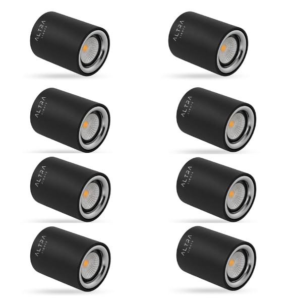 Image of 3W COB LED Surface Mounted Cylinder Downlight | Spotlight for False Ceiling & Wall | for Living Room, Office, Showroom Roof | Natural White, Aluminium Black Reflector | Pack of 8