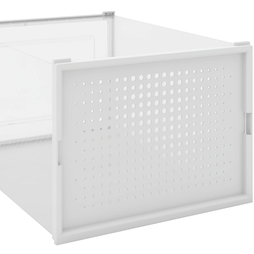 BAKAJI 12 cajas apilables para zapatos de plástico con copechi, montaje fácil, ahorran espacio transparentes, cajas organizadoras de almacenamiento, (juego de 12 unidades, 35 x 25 x 19 cm)