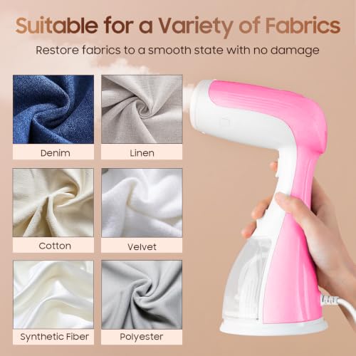 Image of Portable Hand Held Steamer for Clothes - 1350W Handheld Clothes Steamer, 15S Rapid Heating, Garment Wrinkle Remover Fastly Make Clothes Soft, Large-Capacity Iron for Hotels /Travel