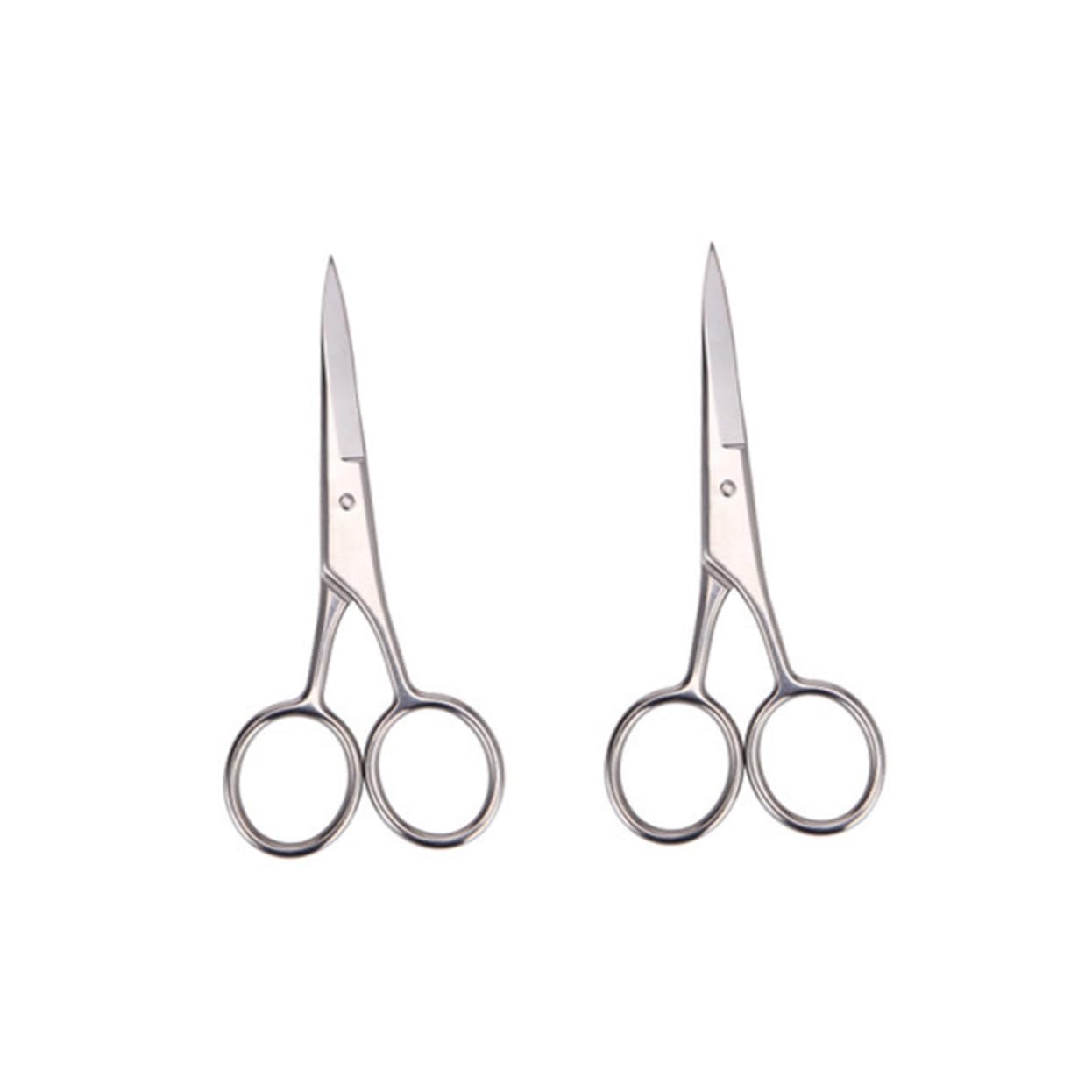 CALLARON 2Pcs Stainless Steel Scissors for Beard Trimming Durable Grooming Shears for Barbers Home DIY Hair Salons Precision Cutting Design Silver