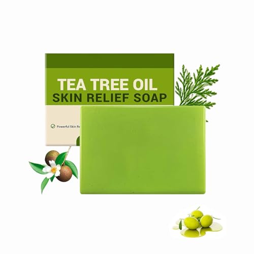 Jabón de aceite de árbol de té, jabón natural para pies y cuerpos para una piel sana, aroma refrescante, limpieza profunda, hidratante, jabón de limpieza de hierbas para piel sana, suave para todos