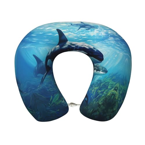 Almohada de viaje con espuma viscoelástica y funda negra miniatura 1
