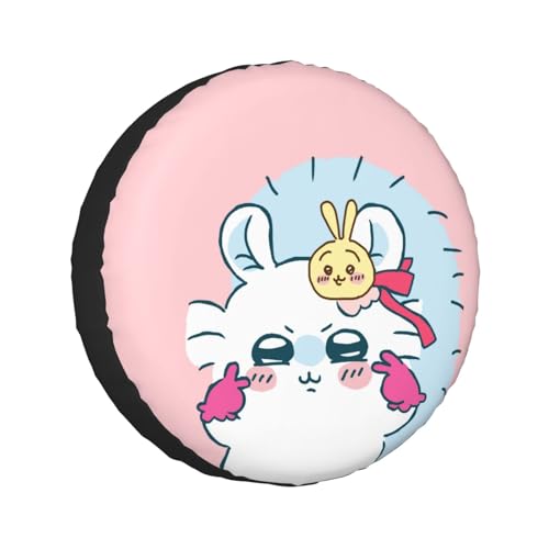 タイヤカバー ちいかわ モモンガ スペアタイヤカバー おしゃれ タイヤ収納 防塵 防水 防紫外線 日焼け止 汚れ防止 劣化対策 タイヤバッグ 持ち運び便利 取付簡単 カー用品 14〜17インチ 屋外 軽自動車 普通車 汎用 14インチ:直径60-69cm