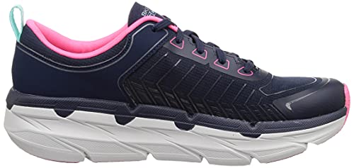 Tênis Max Cushioning Premier-Fast A, Skechers, Feminino, Azul Escuro / Rosa Choque, 36