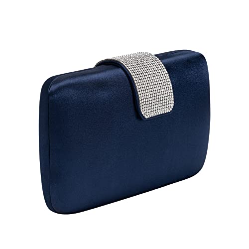 Image of Satin Rhinestones Evening Bags Party Bridal Clutch Purse For Women Prom Clutch