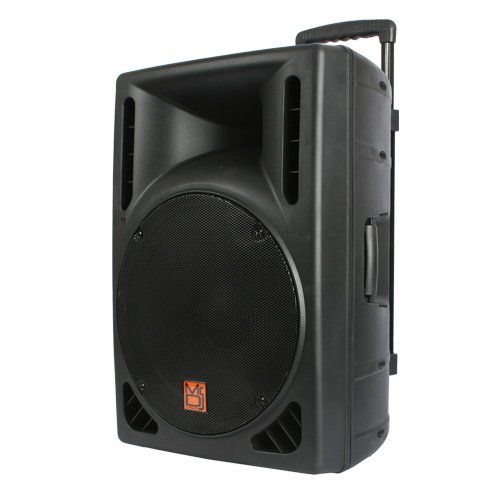 Mr. Dj PBS1609MP3 Powered Speaker Cabinet, Black