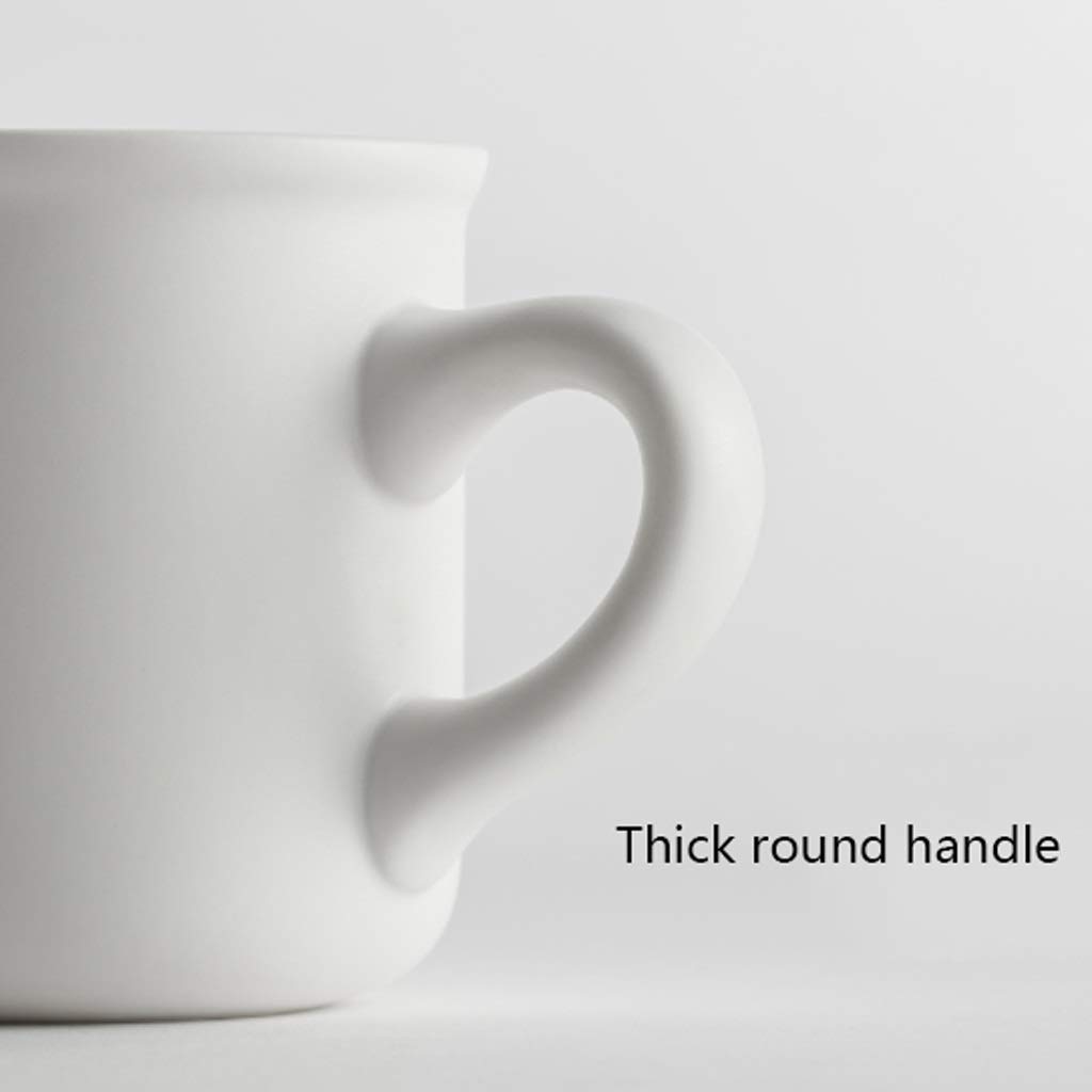 Kaffee-Becher Keramikbecher Glattes mattiertes Kapazitätsbecher verdickte Becherwand, um Verhütungs- und Wärmedämmungs-Kaffeetasse 300ml zu vermeiden (Color : White)