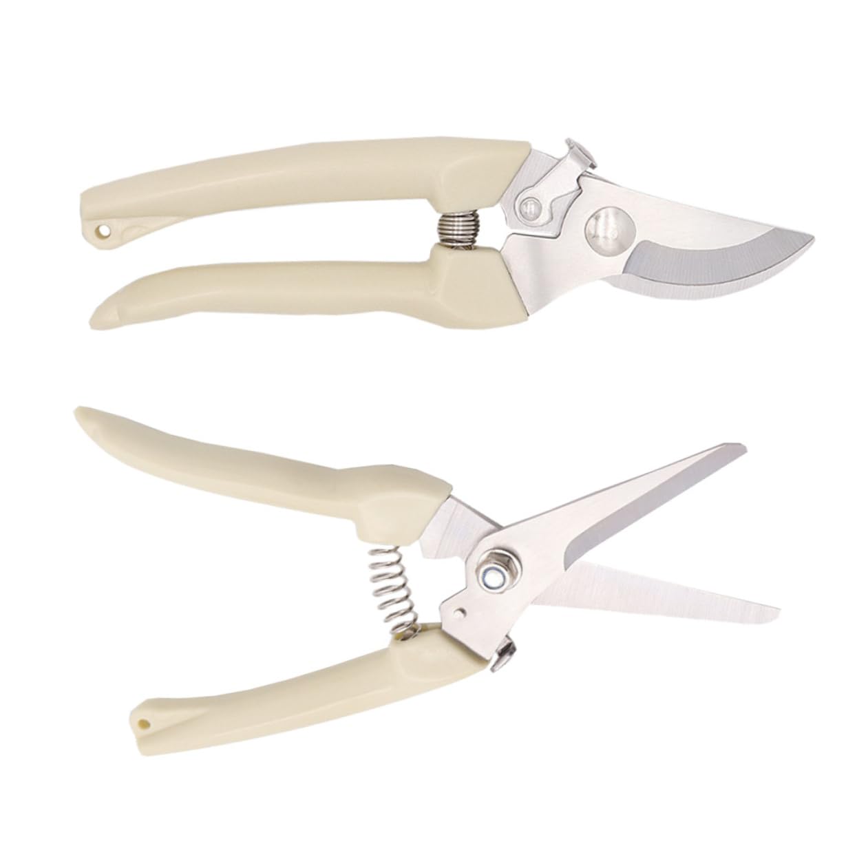 Abaodam 2 Sätze Gartenschere Handschneider Buschschere Pflanzenschneider Gartengeräte Zum Jäten Astschere Handscheren Für Die Gartenarbeit Astschneider Rostfreier Beige 2 Stück * 2