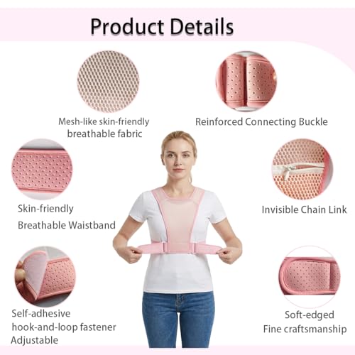 Side Sleep Apnea Devices Adjustable Back Sleeping and Snoring Relief, Adjustable Positional Sleep Improve Breathing and Promote Sleep Anti Snore Back Promote Side Sleeping(Pink)