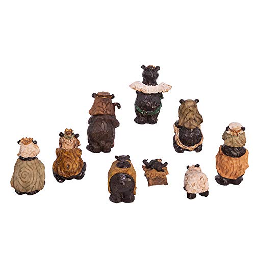Kurt Adler Resin Nativity Bear, 4-Inch, Set Of 9 #TOP5